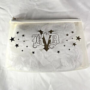 KAT VON D Clear Gold Makeup Cosmetic Pouch Bag NEW